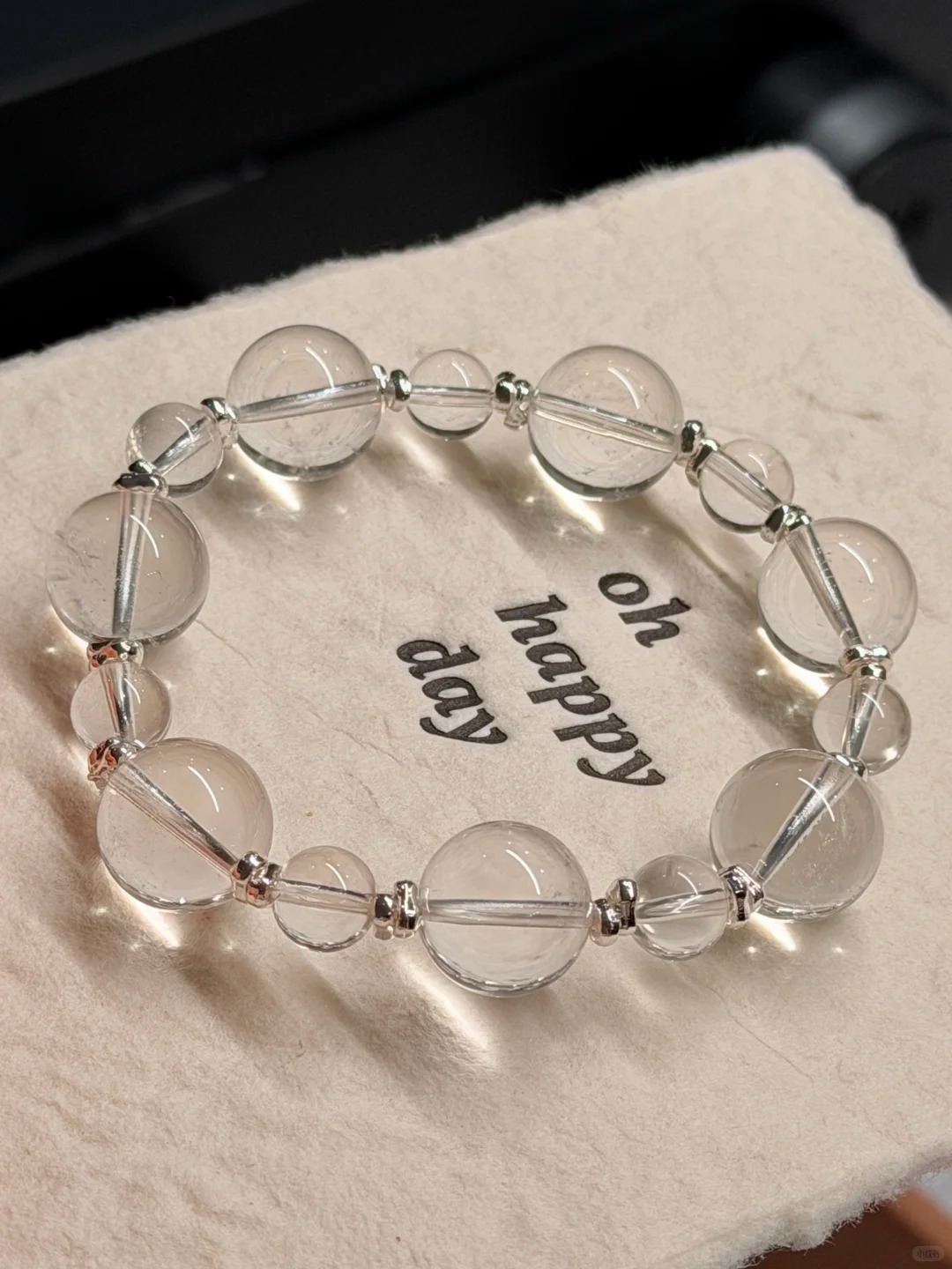 Clear Quartz Bracelet with Silver Accents & Mixed Beads