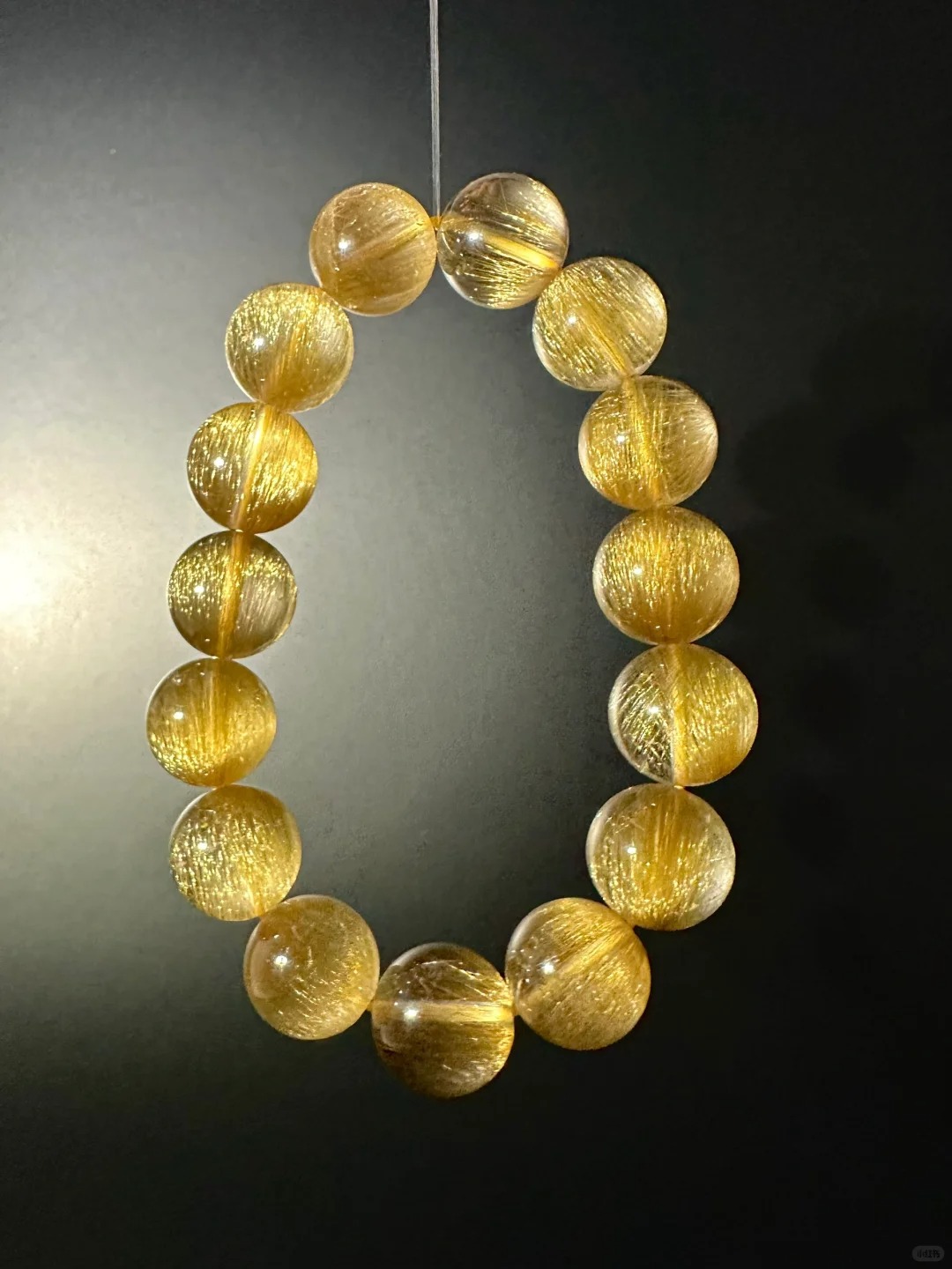 [Full-Rutilated Collectible] Natural Rutilated Quartz Single-Wrap Bracelet | Dense Smooth Gold Silk Fortune-Bringing Crystal Handpiece