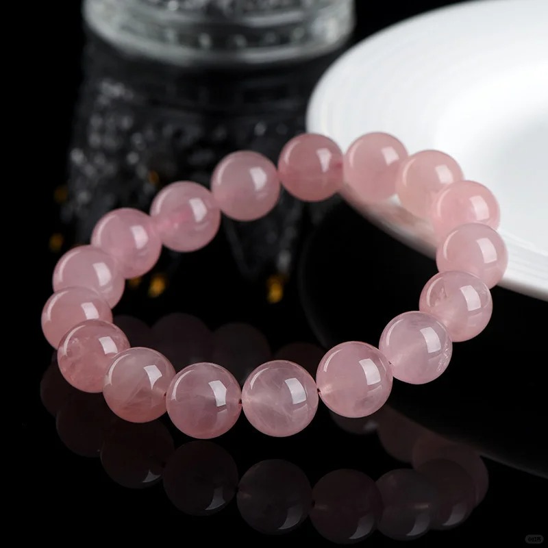 Rose Quartz Single-Strand Beaded Bracelet