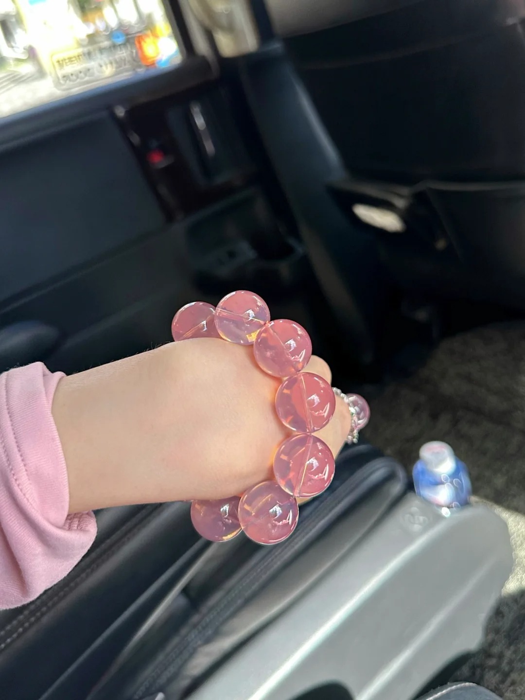 High-Transparency Ice-Type Rose Quartz Single-Strand Bracelet