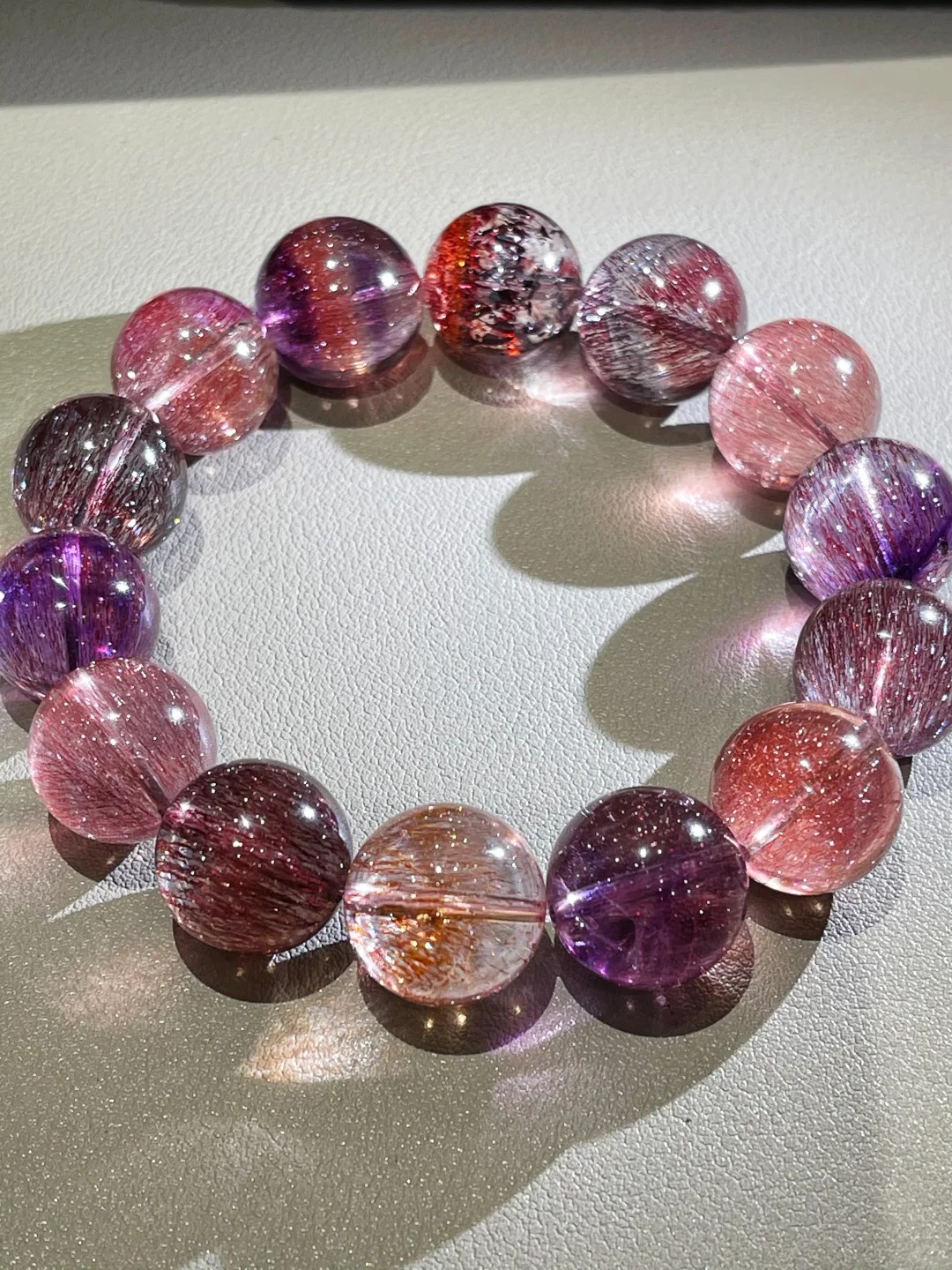 Multi-Tone Super Seven Crystal Single-Strand Bracelet