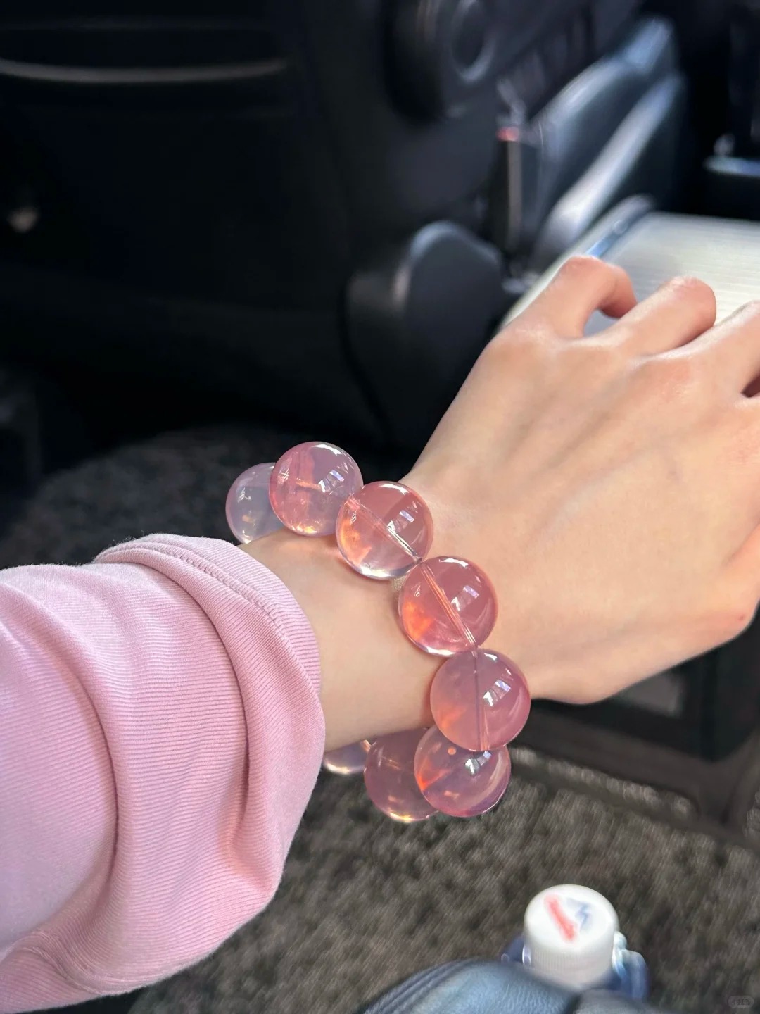 High-Transparency Ice-Type Rose Quartz Single-Strand Bracelet