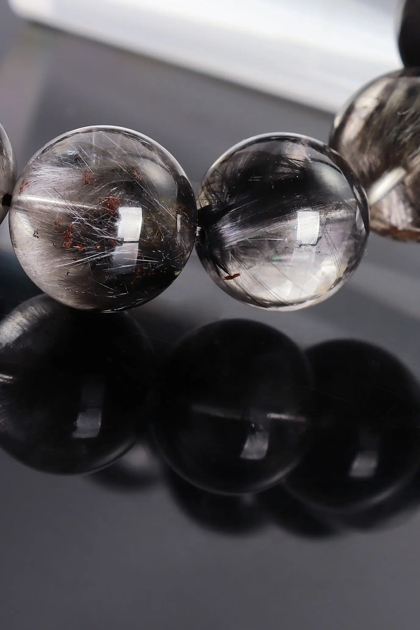 [Full-Rutilated Smooth-Grain Collectible] Natural Black Rutilated Quartz Multi-Wrap Bracelet | High-Transparency Crystal Evil-Averting Light Luxury Curio Decorative Handpiece