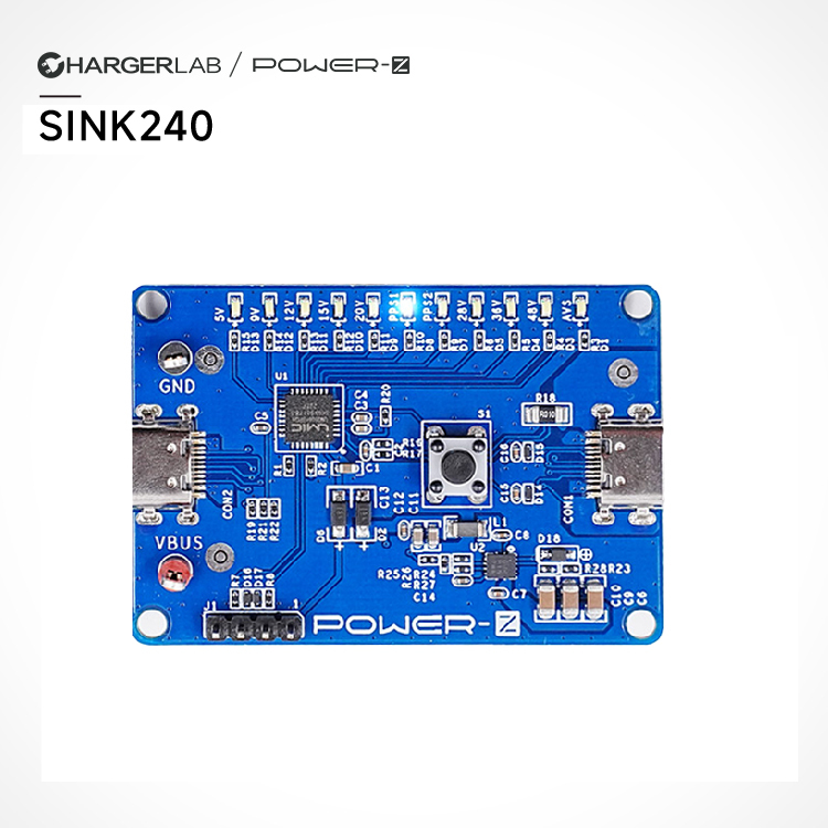 POWER-Z SINK240 USB PD3.1 48V电压诱骗测试板老化带载测试