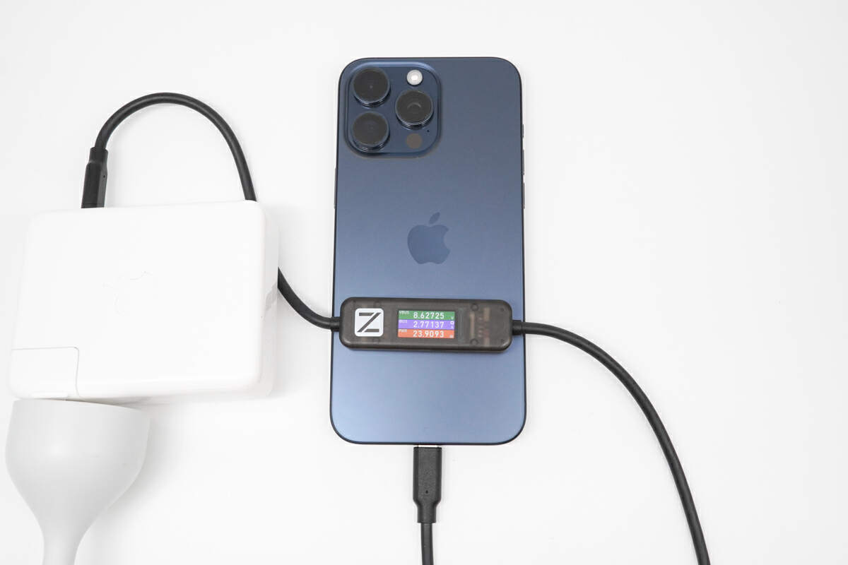 POWER-Z AK001数显线让 iPhone15 Pro Max 快充看得见-POWER-Z