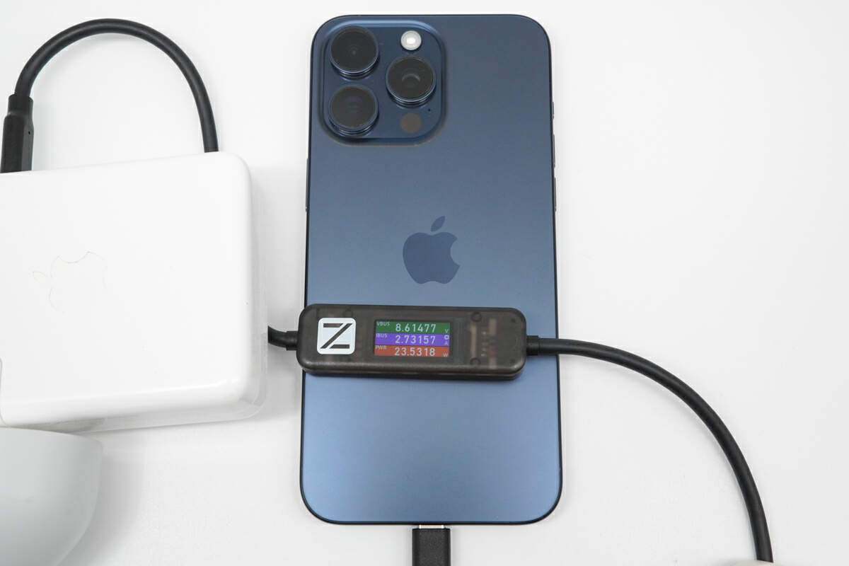 POWER-Z AK001数显线让 iPhone15 Pro Max 快充看得见-POWER-Z