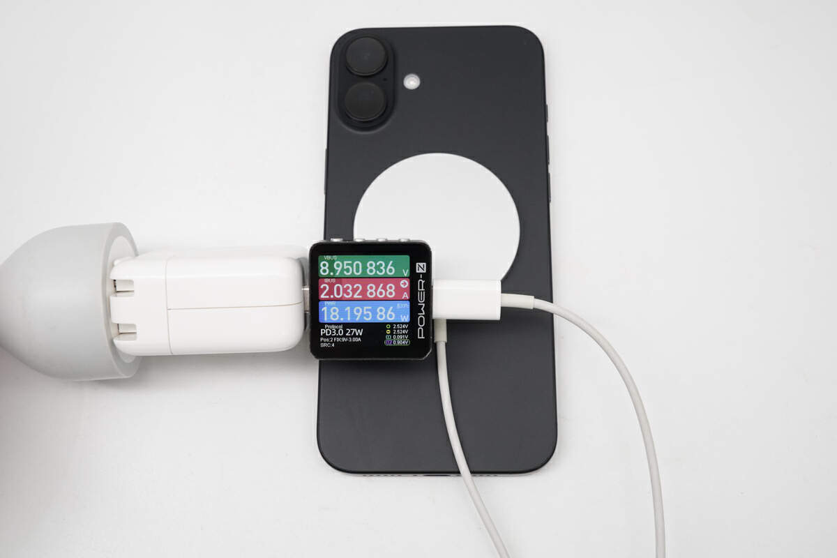 POWER-Z KM003C实测iPhone 16系列的无线充功率-POWER-Z