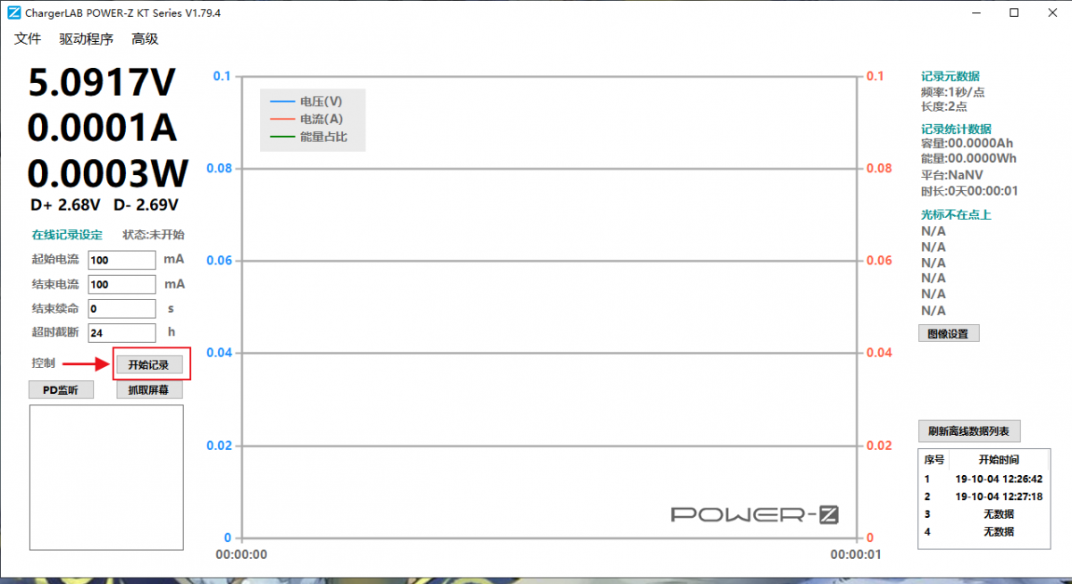 ChargerLAB POWER-Z KT001使用小技巧：上位机监控数据导出和导入-POWER-Z