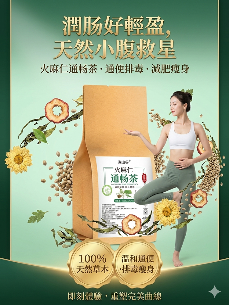 「潤腸免吃藥」火麻仁通暢茶小腹救星茶