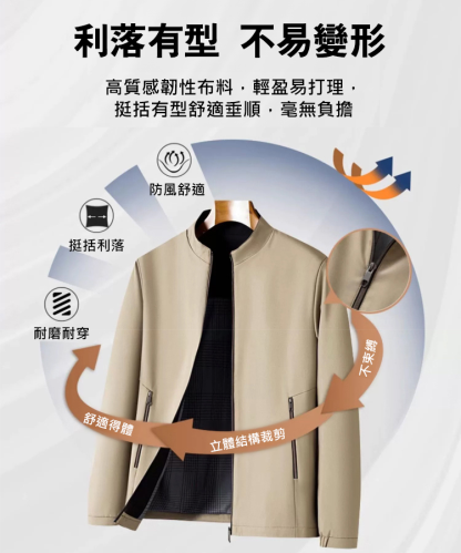 高端男士商務立領休閒夾克