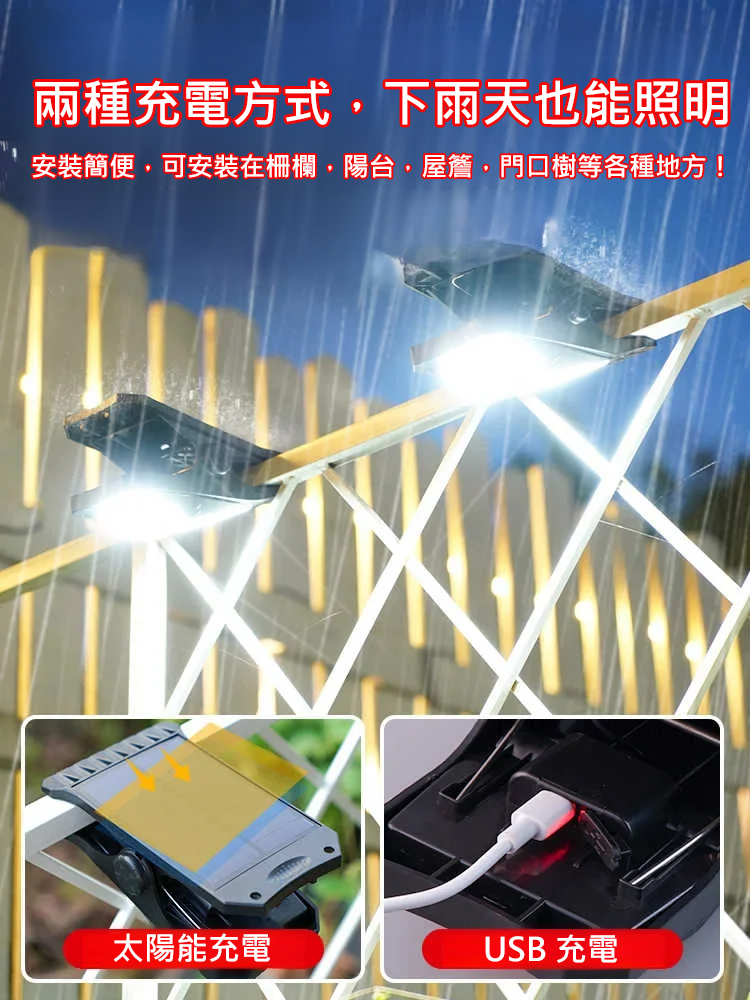 太陽能戶外夾子燈