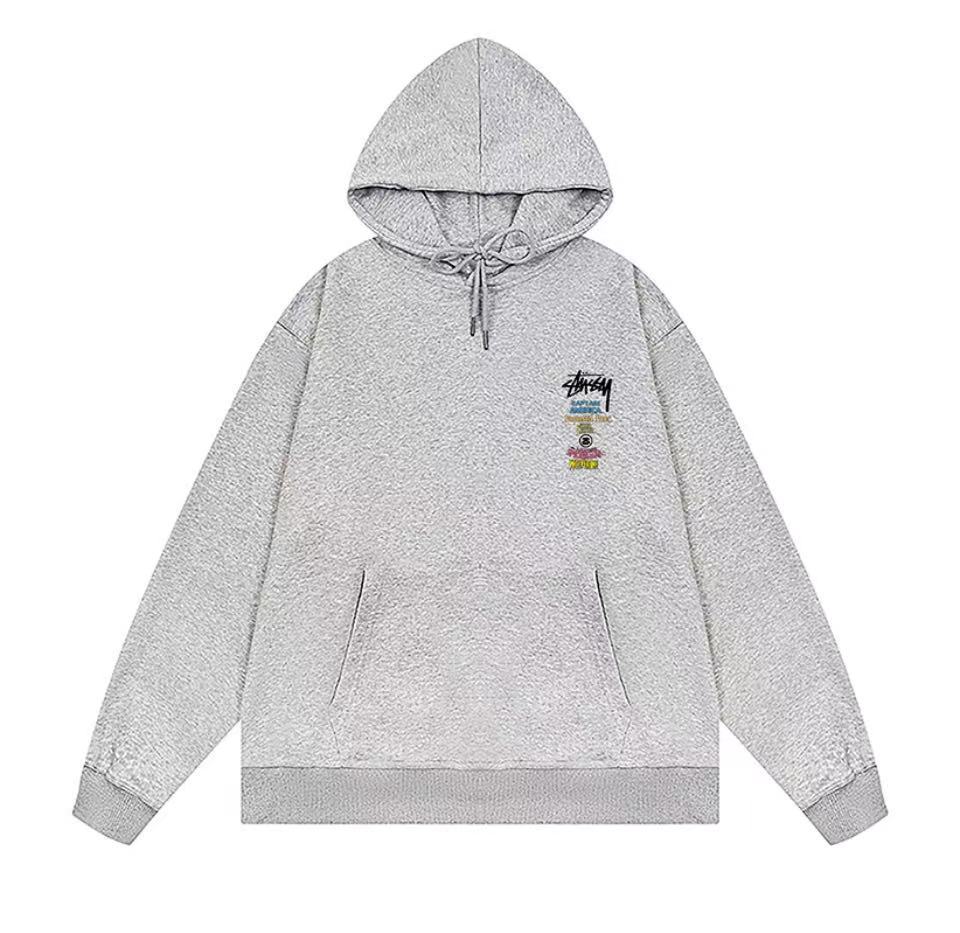 印花工藝套頭連帽衛衣