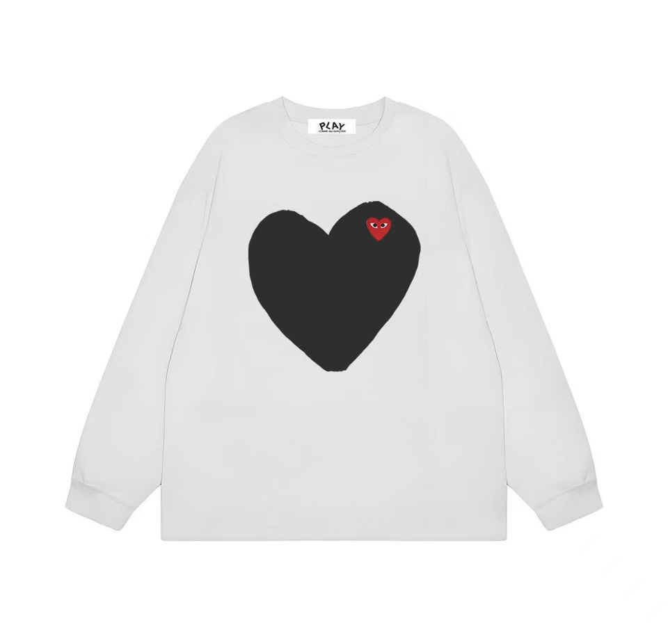 大白愛心刺繡秋冬季長袖