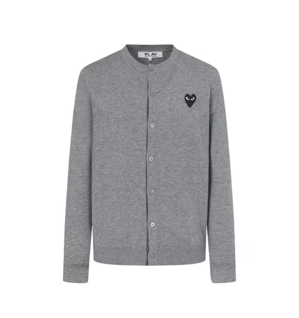 愛心黑心紅心圓領開衫毛衣