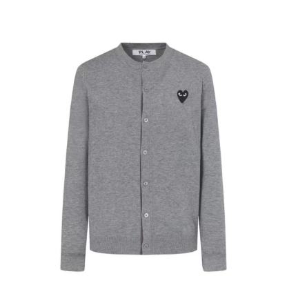 愛心黑心紅心圓領開衫毛衣