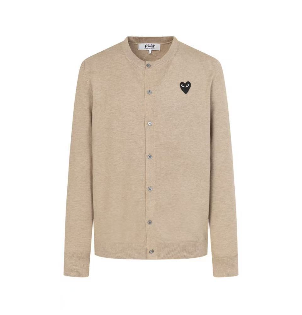 愛心黑心紅心圓領開衫毛衣