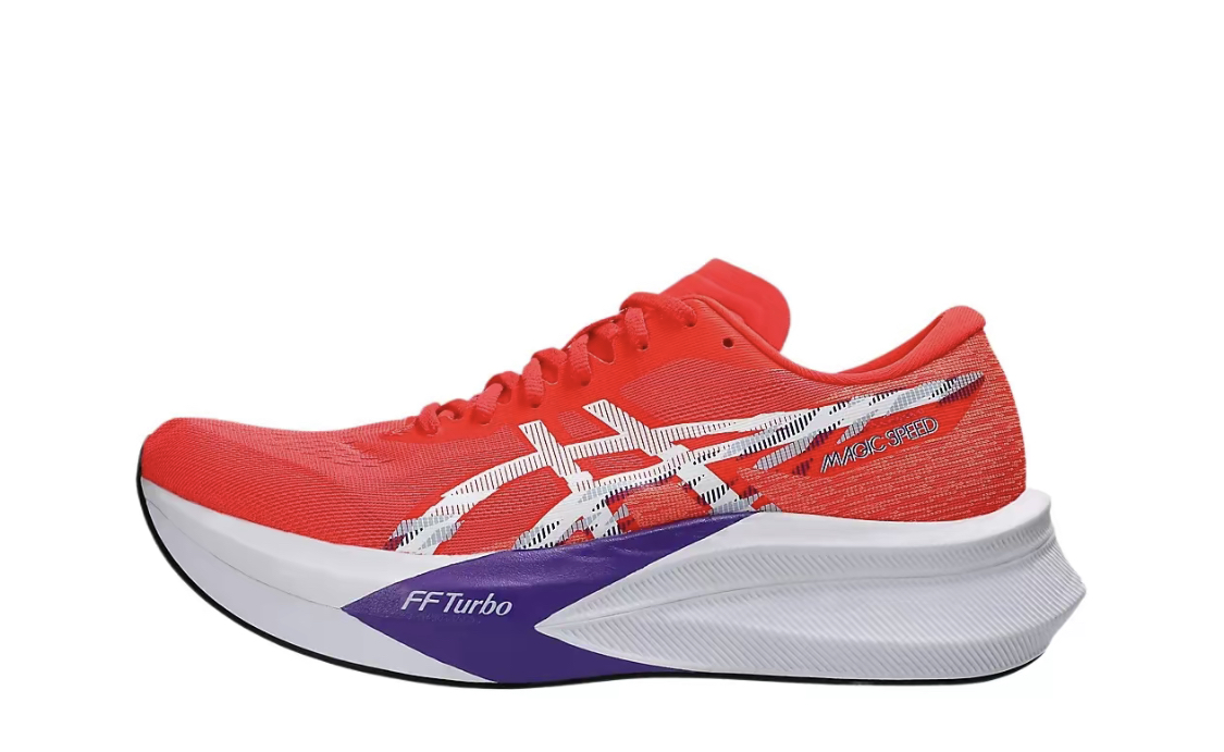 ASICS MAGIC SPEED 4 舒適百搭 網布透氣包裹性支撐 低幫 馬拉松長跑競速跑步鞋 男女同款 紅色