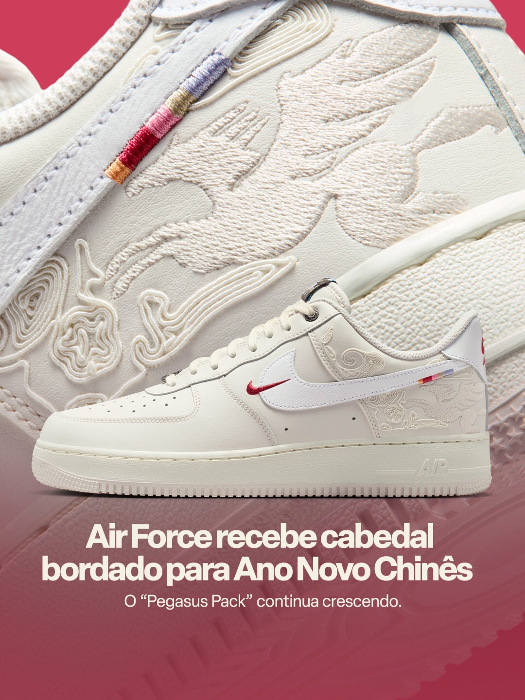 Nike Air Force 1 Pegasus馬年限定款 白 男女同款