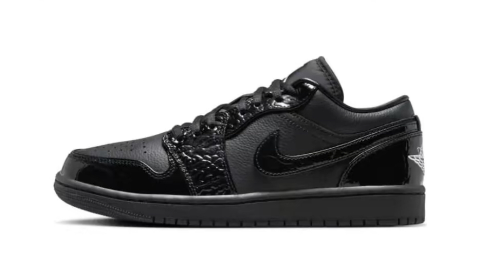 Jordan Air Jordan 1 漆皮皮革黑武士 LOW  Black Croc 低幫 復古籃球鞋黑色