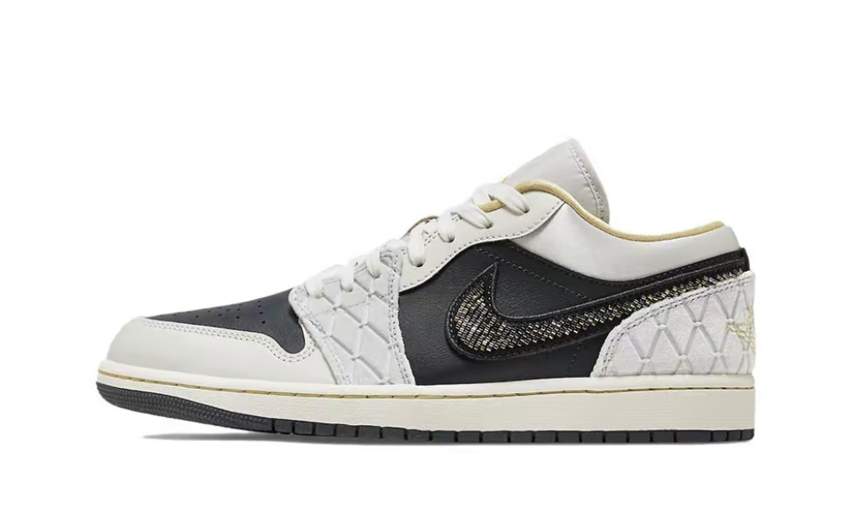 Jordan Air Jordan 1 low se 綢緞 低幫 復古籃球鞋  黑灰