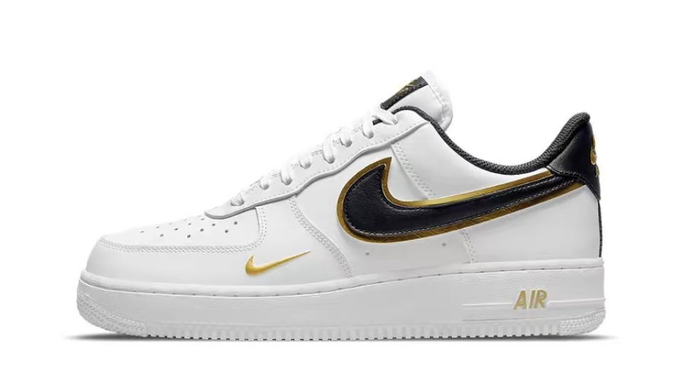 Nike Air Force 1 雙鈎 低幫 板鞋 白黑金