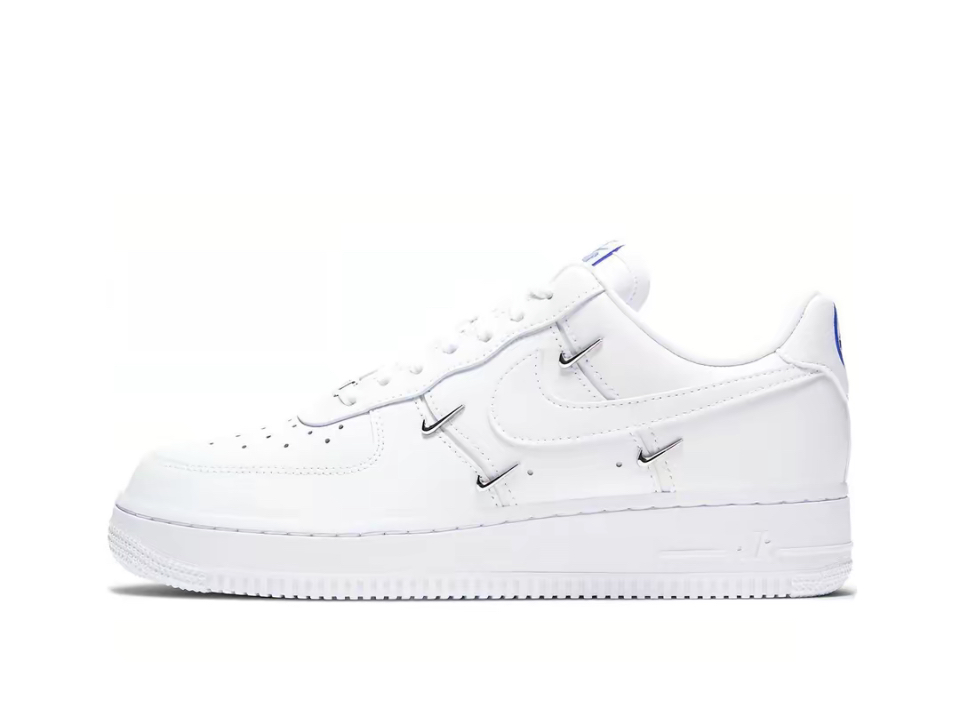 Nike Air Force 1 07 LX "Chrome Luxe" 銀四鈎純色 低幫 板鞋  白藍
