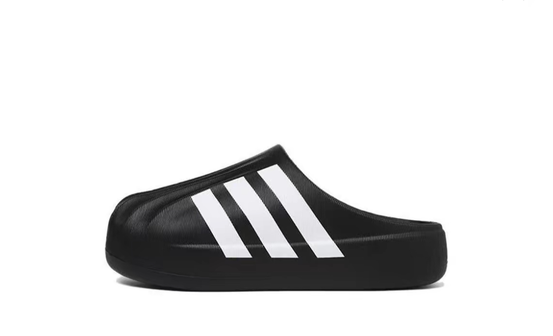 adidas originals adiFOM SUPERSTAR MULE 穆勒拖三葉草貝殼頭半包  男女同款 黑