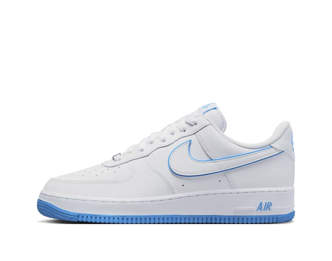 Nike Air Force 1 低幫 板鞋 藍白線條