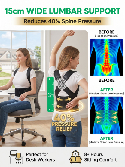 🦴👵 Muscle-Friendly Senior Posture Corrector, Abolishes rigid & restrictive traditional braces 💯, gently activates natural waist and back muscles 💪