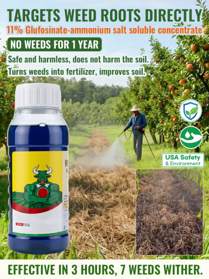🌿🧴 Professional Farm & Garden Weed Killer Agent, spray in the morning and all weeds die off in the afternoon ⏰. It takes effect super fast within 3 hours, long-lasting weed control for a full year 📅. Stable medicinal effect lasts up to 5 years✅.