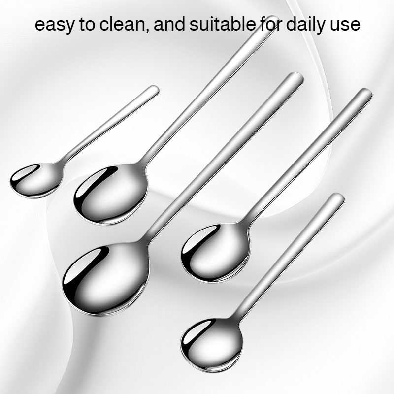 Household 304 Stainless Steel Eating Spoon, Durable Thickened Design