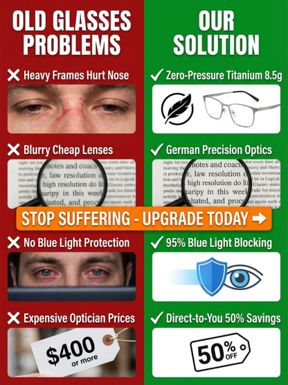 🕶️Smart Auto Focus Glasses | No need to change glasses often! One pair brings ultra-clear vision for near and far. No eye exam required, 0.1s fast focusing, blue light blocking and photochromic discoloration✨