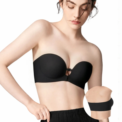 『BreLira』小胸向け盛れるシームレスブラ フロントホック 背中見せ 美胸メイクブラ