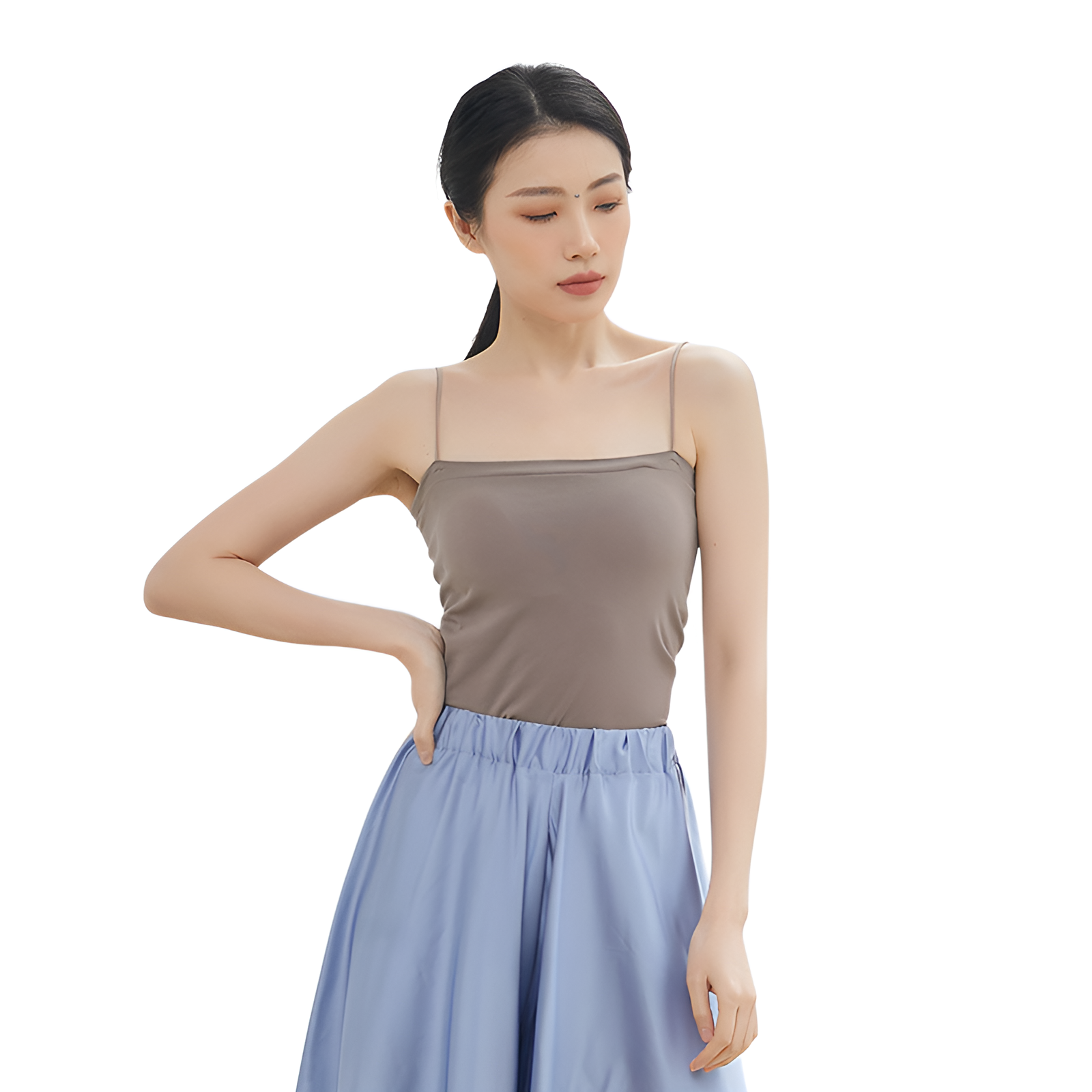 Veimia-JP ダンス衣装ベスト 女性用 バレエ モダン フォーク クラシックダンス トレーニングウェア トップス サスペンダー ボディスーツ 胸パッド付き