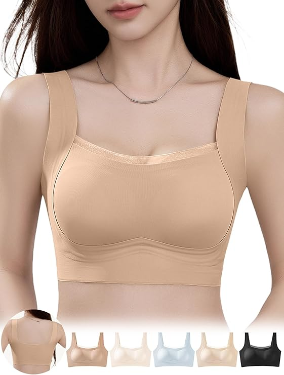 BreLira | メッシュシームレスブラ ノンワイヤー 美背サポート