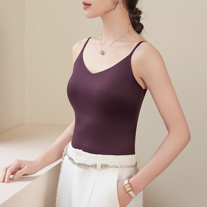 Veimia-JP-6617 アップグレード版 10A 椿の香り アイスシルク シームレス ワンピースキャミソール 女性用 薄手アウターウェア 背中が綺麗