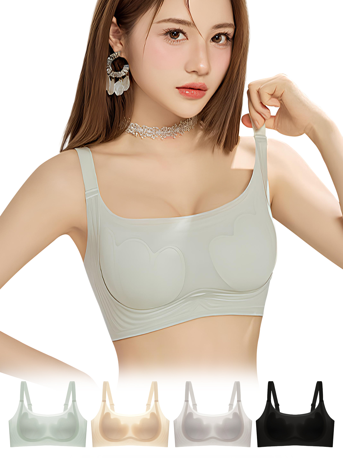 BreLira | 涼感シームレスブラ 薄型 小さく見せる 調節可能