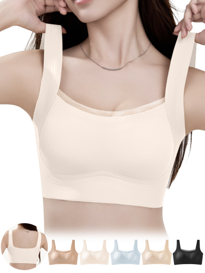 BreLira | メッシュシームレスブラ ノンワイヤー 美背サポート