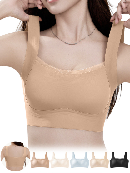 BreLira | メッシュシームレスブラ ノンワイヤー 美背サポート