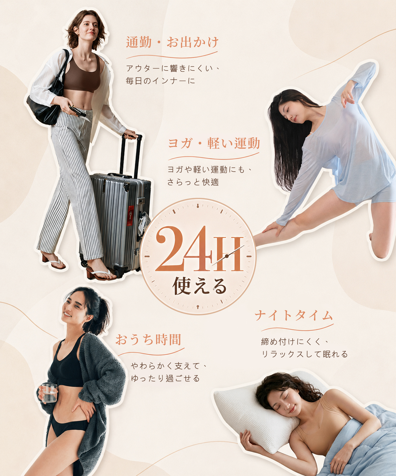 『BreLira』涼感シームレス美背ブラ Tシャツに響きにくい 軽やかリフト 夏用快適ブラ