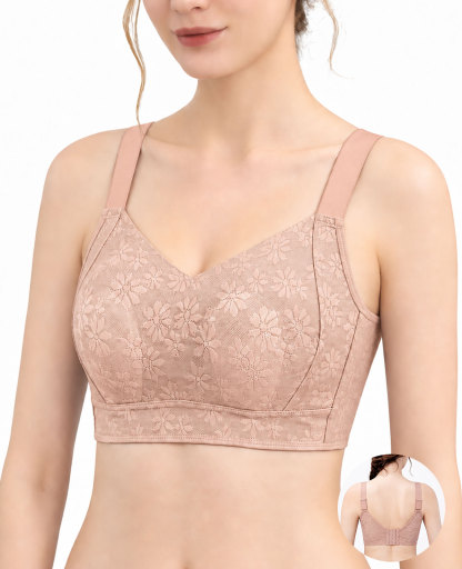 女性用夏物薄手シームレスブラ、突出防止フルカップでバストを小さく見せ、脇乳をサポート