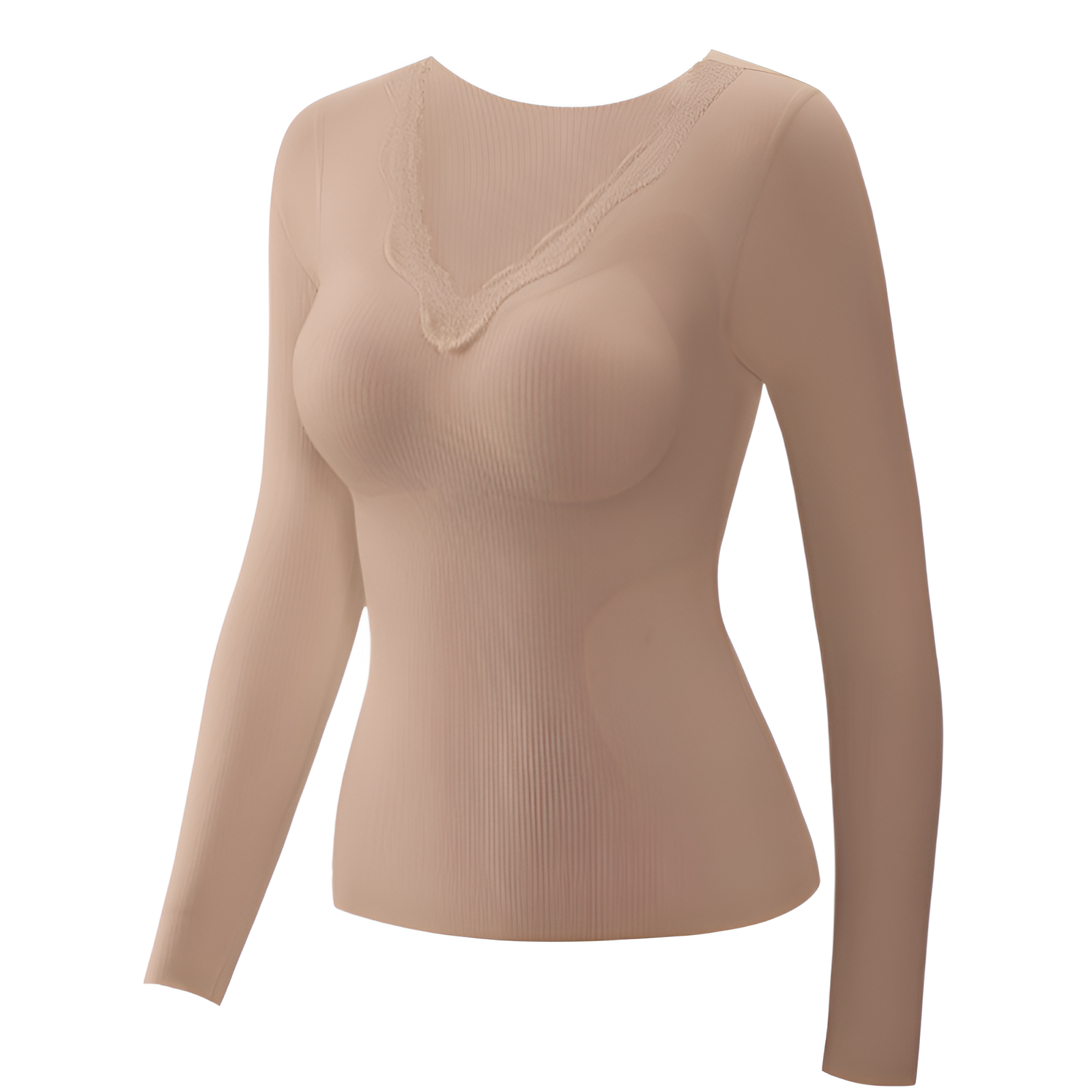 【Brelia-jp】ジンジャーカメリアオイル入りカシミヤシルク 暖かい長袖トップス レディース Vネック スリムフィット ベースレイヤー 着やすいアウター