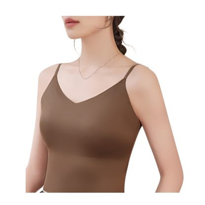 Veimia-JP-6617 アップグレード版 10A 椿の香り アイスシルク シームレス ワンピースキャミソール 女性用 薄手アウターウェア 背中が綺麗