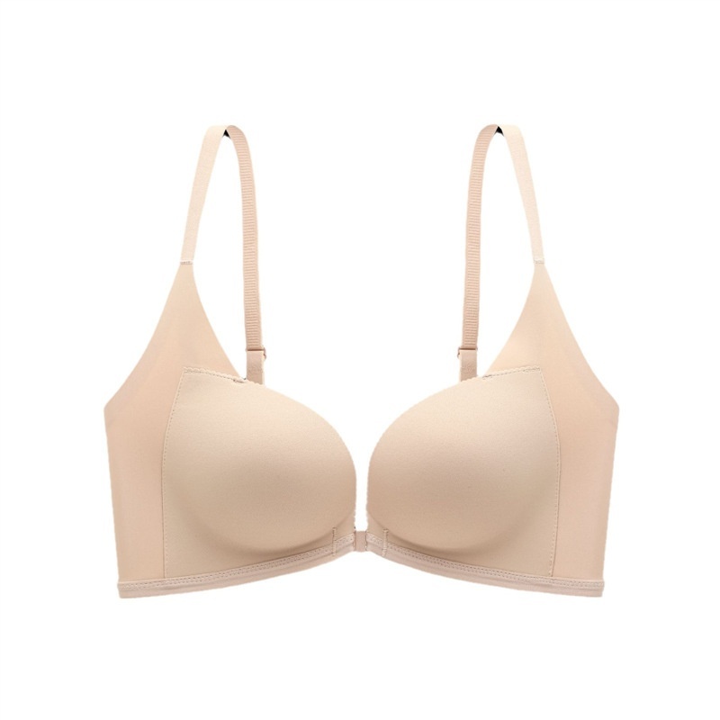 【BreLira-jp】レディース前開きブラ、小胸用プッシュアップブラ、セクシーな背中開きブラ、シームレス＆ワイヤーなし