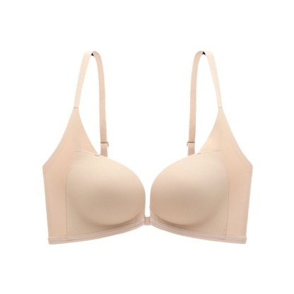 【BreLira-jp】レディース前開きブラ、小胸用プッシュアップブラ、セクシーな背中開きブラ、シームレス＆ワイヤーなし