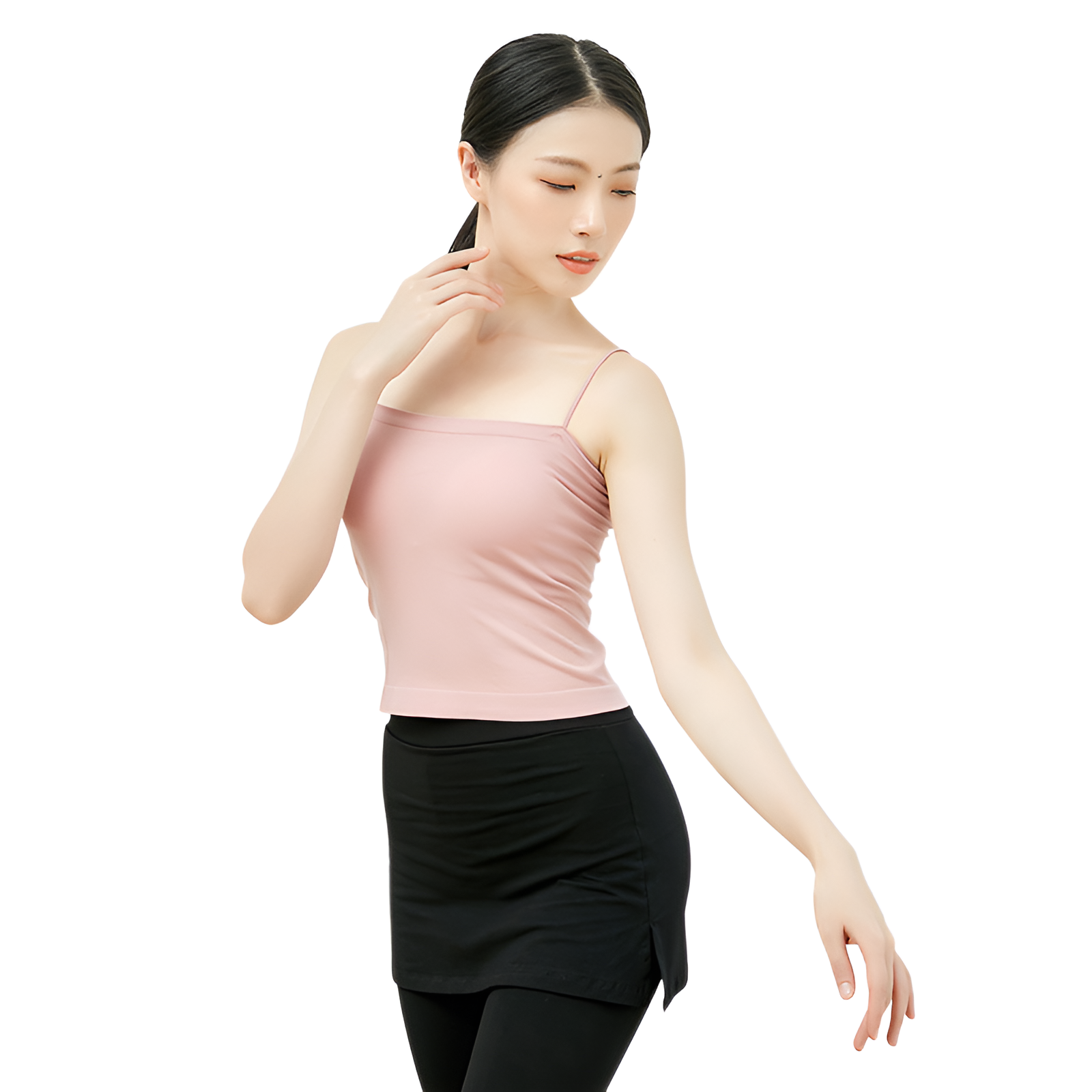 Veimia-JP ダンス衣装ベスト 女性用 バレエ モダン フォーク クラシックダンス トレーニングウェア トップス サスペンダー ボディスーツ 胸パッド付き