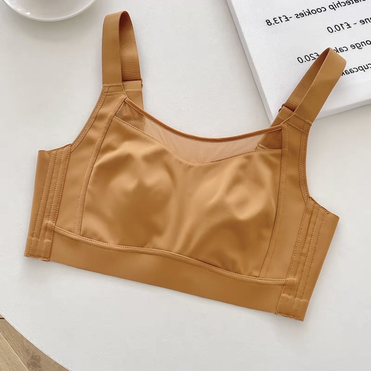 【胸を小さく見せる】ノンワイヤーフルカップ垂れ防止ブラ