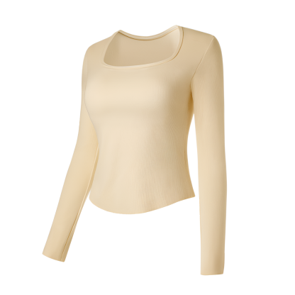 胸パッド付きのレディース保温下着、ウールの肌に優しいアウターウェア、秋冬に適しており、アウターとしてもベースレイヤーとしても着用できます。