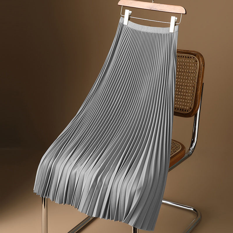 多色緞面百褶裙