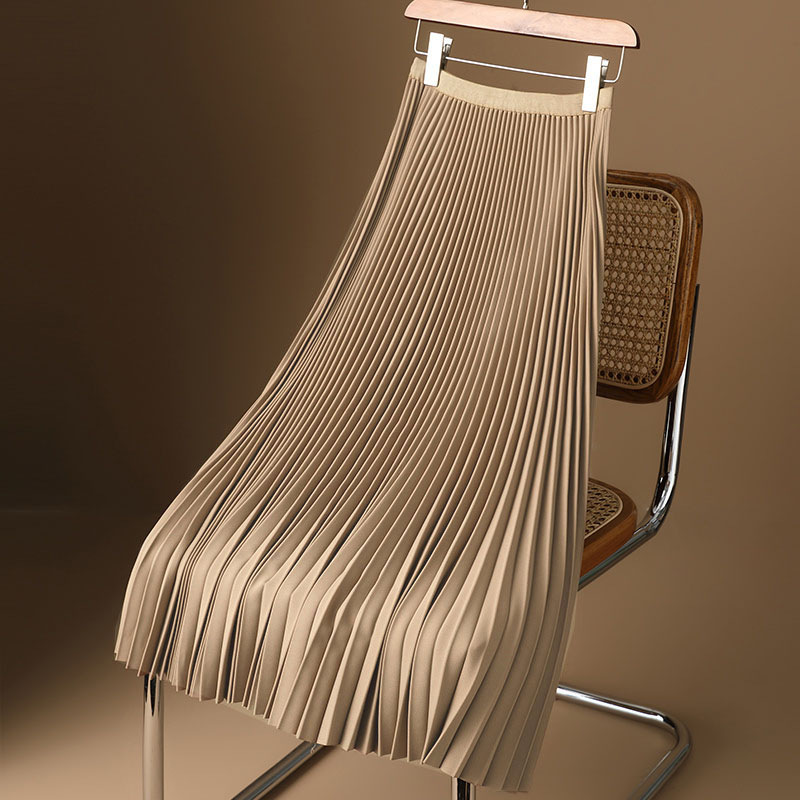 多色緞面百褶裙